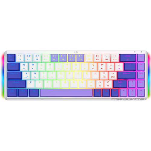 Tastatura Proove Wireless Gaming Keyboard AFK (WKAFKEN22002), 2.4GHz, Bluetooth, RGB Backlighting, 68 Keys, 1500mAh, 1.5m, alb