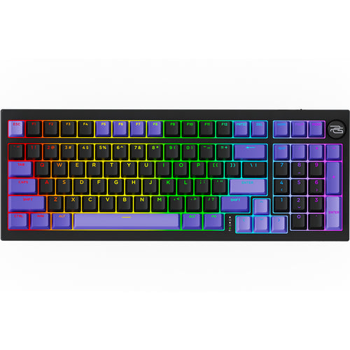 Tastatura Proove Wireless Gaming Keyboard Slicker Pro (WKSLPEN22416), Mechanical, BT5.3, Type-C, RGB, 98 Keys, 6000mAh, 1.8m, negru
