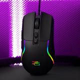 Mouse wireless Proove Wired Mouse Assembler (CMAS00000101), pentru Gaming, USB, RGB, 7 Buttons, 12400DPI, Windows, Mac, Linux, 1.5m, negru