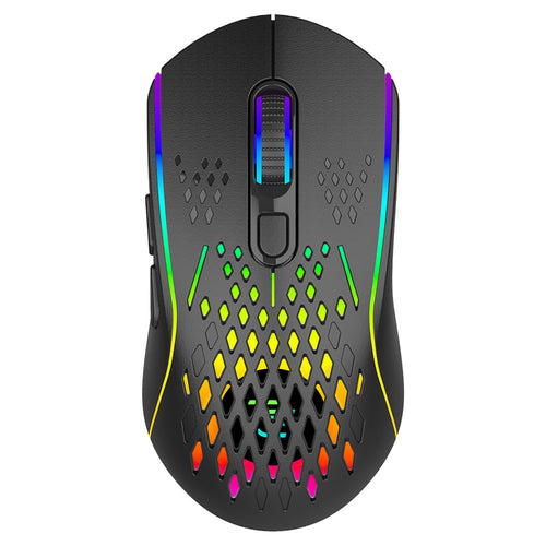 Mouse wireless Proove Buzz (WMBU00022401), pentru Gaming, 2.4GHz, USB-C, Ergonomic, LED, 6 Buttons, 800-4800DPI, 1.5m, negru
