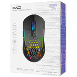 Mouse wireless Proove Buzz (WMBU00022401), pentru Gaming, 2.4GHz, USB-C, Ergonomic, LED, 6 Buttons, 800-4800DPI, 1.5m, negru
