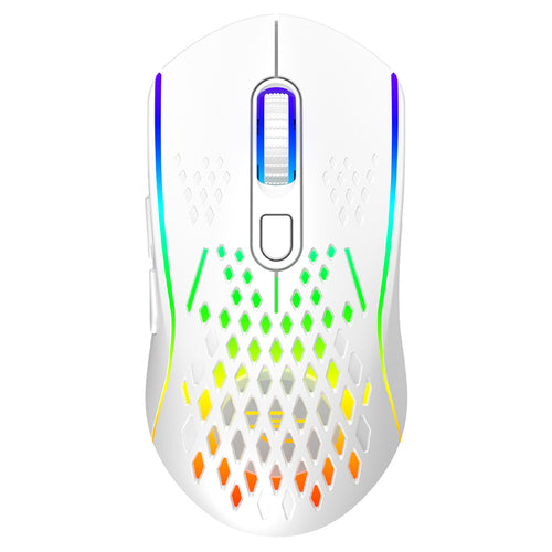 Mouse wireless Proove Buzz (WMBU00022402), pentru Gaming, 2.4GHz, USB-C, Ergonomic, LED, 6 Buttons, 800-4800DPI, 1.5m, alb