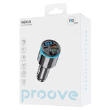 Incarcator auto Proove cu Modulator FM (FMNX30110001), USB, Type-C, U-Disk, TF, Bluetooth 5.3, Incarcare rapida, 30W, LED, negru