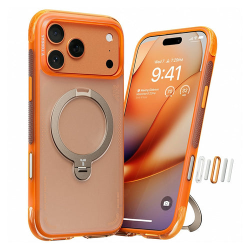 Husa pentru iPhone 17 Pro, Torras Ostand Spin Air Series, portocaliu
