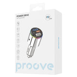 Incarcator auto Proove cu Modulator FM (FMPD30110006), USB, Type-C, AUX, Bluetooth 5.3, Incarcare rapida, 30W, 12-24V, argintiu