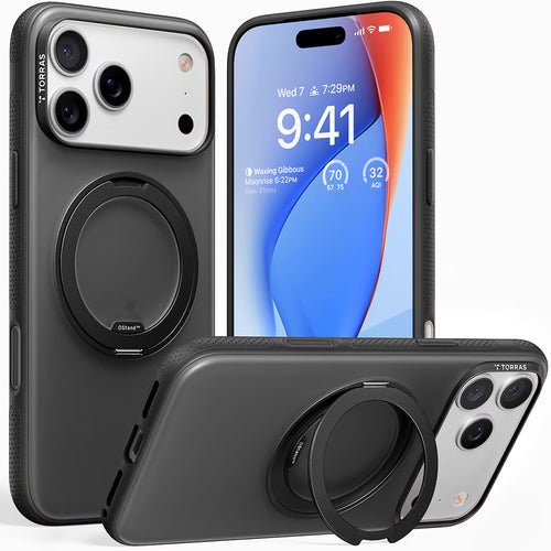 Husa pentru iPhone 17 Pro, Torras Ostand R Fitness Series, negru