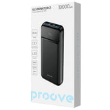 Baterie externa Proove Illuminator 2 (PBIP10212201), Type-C, 2x USB, cu Afisaj LED, Incarcare rapida, 22.5W, 10000mAh, negru