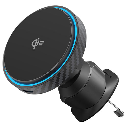 Suport auto Proove cu Wireless Charging Graphite Circle (WHGC15010001), pentru Grila ventilatie, Qi2, 15W, Indicator LED, negru