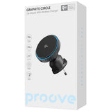 Suport auto Proove cu Wireless Charging Graphite Circle (WHGC15010001), pentru Grila ventilatie, Qi2, 15W, Indicator LED, negru