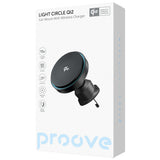 Suport auto Proove cu Wireless Charging Light Circle (WHLC15010002), pentru Grila ventilatie, Prindere magnetica, Qi2 15W, gri
