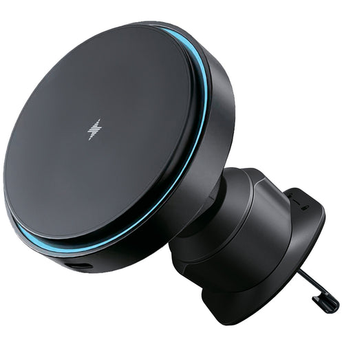 Suport auto Proove cu Wireless Charging Light Circle (WHLC15010001), MagSafe, pentru Grila ventilatie, 360°, 15W, Albastru LED, negru