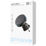 Suport auto Proove cu Wireless Charging Light Circle (WHLC15010001), MagSafe, pentru Grila ventilatie, 360°, 15W, Albastru LED, negru