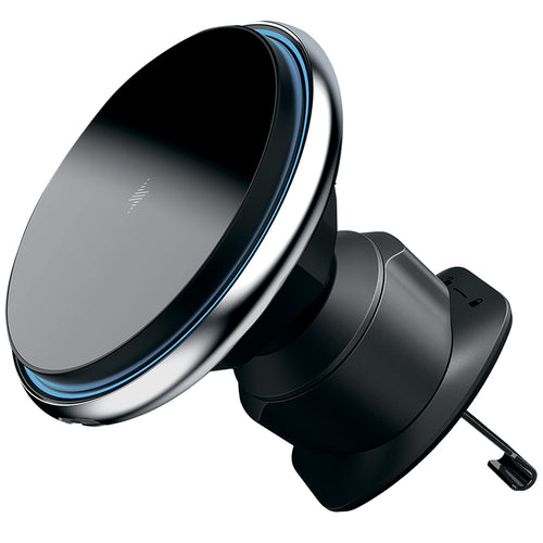 Suport auto Proove cu Wireless Charging Magic Circle (WHMC15020006), pentru Grila ventilatie, Magnetic, Zinc Alloy, 15W, argintiu
