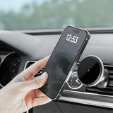 Suport auto Proove cu Wireless Charging Magic Circle (WHMC15020006), pentru Grila ventilatie, Magnetic, Zinc Alloy, 15W, argintiu
