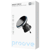 Suport auto Proove cu Wireless Charging Magic Circle (WHMC15020006), pentru Grila ventilatie, Magnetic, Zinc Alloy, 15W, argintiu