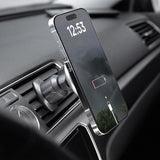 Suport auto Proove cu Wireless Charging Magic Circle (WHMC15020006), pentru Grila ventilatie, Magnetic, Zinc Alloy, 15W, argintiu