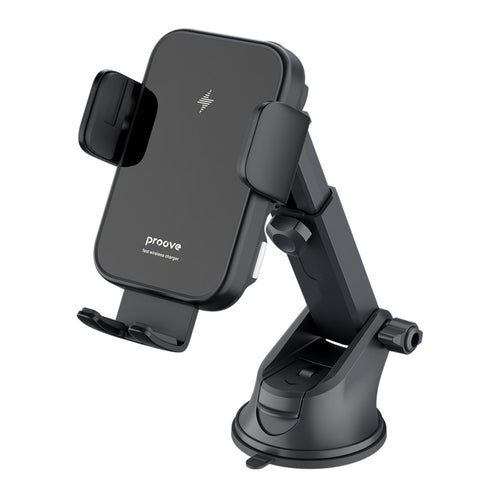 Suport auto Proove cu Incarcare Wireless Triple Clema (WHTC15010001), pentru Grila ventilatie, Automatic Arms, 15W, 4.0-6.9, negru