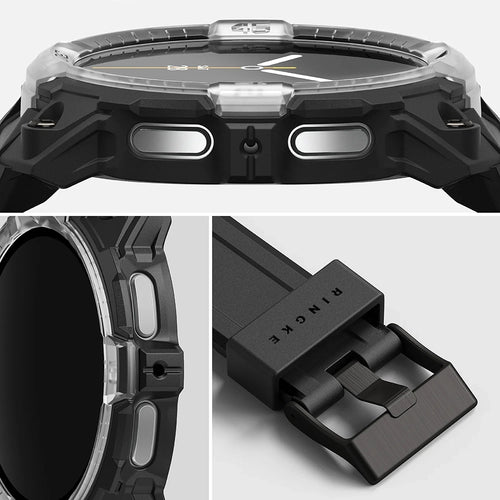 Curea pentru Samsung Galaxy Watch8 44mm, Ringke Rugged Gear, negru/transparenta
