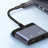 Adaptor Lito Audio Adapter (LA04T), Type-C to Jack 3.5mm, Type-C, Support Calls, Incarcare Rapida, 60W, Negru