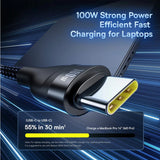 Cablu Baseus de date Flash Series 3 (P10377501111-00), Incarcare rapida, USB, USB-C to Lightning, 2x USB-C, 100W, 1.5m, negru
