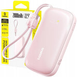 Baterie Externa Baseus Enerfill FC21 Qpow 3 Ultra (E0027L02), cu Detasabil Cable, 10000mAh, 22.5W, USB, USB-C, Roz