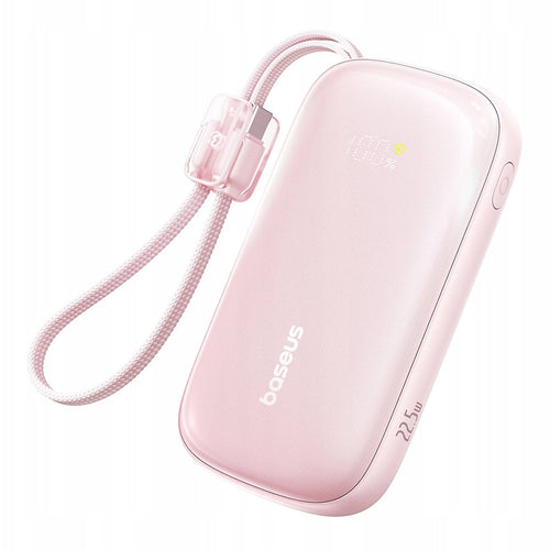 Baterie Externa Baseus Enerfill FC21 Qpow 3 Ultra (E0027L02), cu Detasabil Cable, 10000mAh, 22.5W, USB, USB-C, Roz