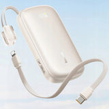 Baterie Externa Baseus Enerfill FC21 Qpow 3 Ultra (E0027L01), Detasabil Cable, 10000mAh, 22.5W, USB, USB-C, Bej