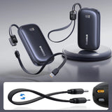 Baterie Externa Baseus Enerfill FC21 Qpow 3 Ultra (E0027Q00), cu Detasabil Cable, 10000mAh, 45W, USB, USB-C, Negru