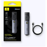 Baseus Orange Dot Wireless Presenter (B00231700811-00), AI Voice Recognition, Dual-Mode Connection, Gri