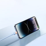 Cablu Baseus de date Discolor (E0420803), USB-A to USB-C, 100W, 480Mbps, 2m, argintiu