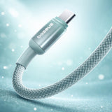 Cablu Baseus de date Discolor (E0420700), USB-C to USB-C, 100W, 480Mbps, 1m, verde;albastru