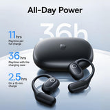 Casti wireless Baseus Eli 2i Fit (A0102604), Open-ear Design, Bluetooth 6.0, 2-Microfon AI ENC, 600mAh, IPX5, negru