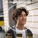 Casti wireless Baseus Eli 2i Fit (A0102604), Open-ear Design, Bluetooth 6.0, 2-Microfon AI ENC, 600mAh, IPX5, negru