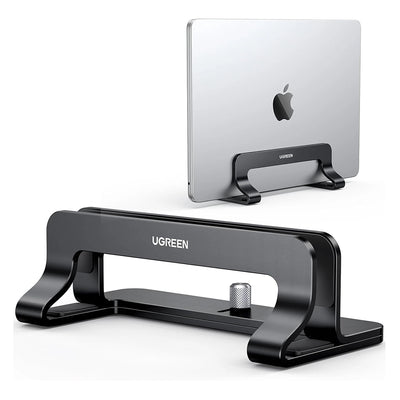 UGREEN Vertical Laptop Stand LP258 (25706), reglabil Width 0.5-1inch, Anti-Slip, Anti-Scratch Pads, Aluminum, Negru