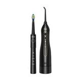 Periuta de dinti electrica Bitvae dinti electrica (E11) + Irigator oral (F5020E), Ultrasonic, 2x4 Heads, 5 Brush Modes, 3 Irrigate Modes, negru