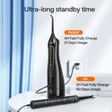 Periuta de dinti electrica Bitvae dinti electrica (E11) + Irigator oral (F5020E), Ultrasonic, 2x4 Heads, 5 Brush Modes, 3 Irrigate Modes, negru