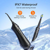 Periuta de dinti electrica Bitvae dinti electrica (E11) + Irigator oral (F5020E), Ultrasonic, 2x4 Heads, 5 Brush Modes, 3 Irrigate Modes, negru