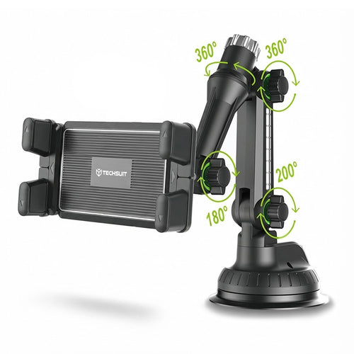 Suport auto Techsuit TabbyX (ST1), pentru Tablet/Telefon, Flexibil, 360A° Adjust, Universal, negru