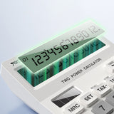Yesido Desk Calculator (EC10), LCD Display, Ergonomic Design, Solar and Battery Power Source, MAx 12 Digits of Number, Alb