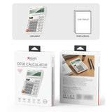 Yesido Desk Calculator (EC10), LCD Display, Ergonomic Design, Solar and Battery Power Source, MAx 12 Digits of Number, Alb