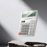 Yesido Desk Calculator (EC10), LCD Display, Ergonomic Design, Solar and Battery Power Source, MAx 12 Digits of Number, Alb