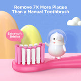 Periuta de dinti electrica Bitvae dinti electrica (BVK7S), Sonic, pentru Kids, 3 Smart Modes, cu App, 3 Tips Set, Pressure Sensor, IPX7, roz