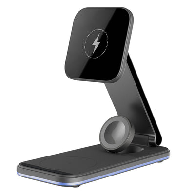 Incarcator wireless Proove Energy Fold (WSEF15010001), MagSafe, 3in1, pentru iPhone, AirPods, Apple Watch, 15W, negru