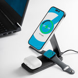 Incarcator wireless Proove Energy Fold (WSEF15010001), MagSafe, 3in1, pentru iPhone, AirPods, Apple Watch, 15W, negru