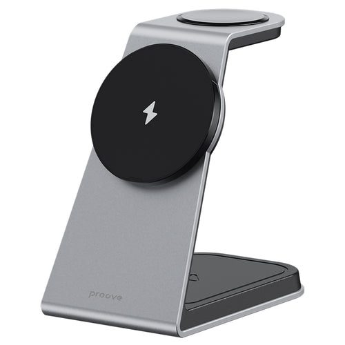 Incarcator wireless Proove Omni Power (WSOP15020003), MagSafe, 3in1, pentru iPhone, AirPods, Apple Watch, 15W, gri