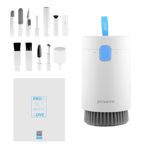 Proove Multifunctional Cleaning Set Mr. Cleaner (MCS00002002), 20in1, pentru Laptop, Phone, Keyboard cu Microfiber, Alb