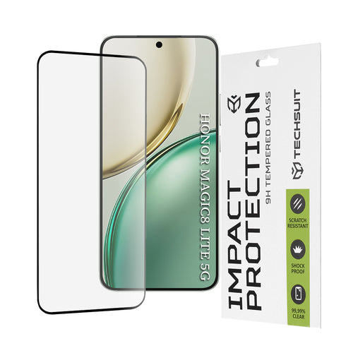 Folie de protectie pentru Honor Magic8 Lite, Techsuit 111D Full Cover / Full Glue Glass