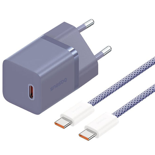 Incarcator retea Baseus (P10110902523-00), Type-C Cable Included, GaN, Type-C, Incarcare rapida, 30W, 1m, mov