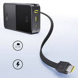 Baterie Externa Baseus Enerfill Bipow2 Pro (E0027701), Integrat USB-C Cable, 20000mAh, 22.5W, Afisaj Digital, Negru
