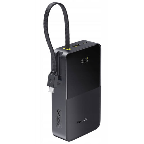 Baterie Externa Baseus Enerfill Bipow2 Pro (E0027701), Integrat USB-C Cable, 20000mAh, 22.5W, Afisaj Digital, Negru